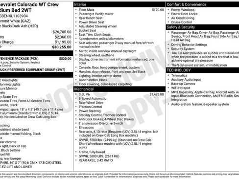 Used 2020 Chevrolet Colorado W/T w/ WT Convenience Package image 14