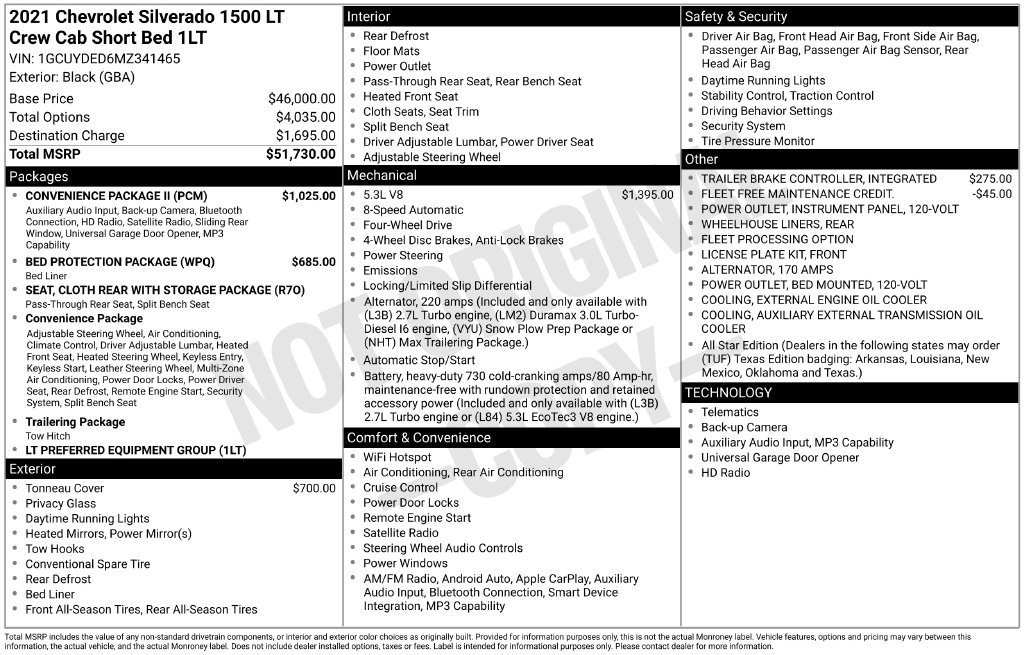 Used 2021 Chevrolet Silverado 1500 LT w/ Convenience Package II AWD/4WD image 2