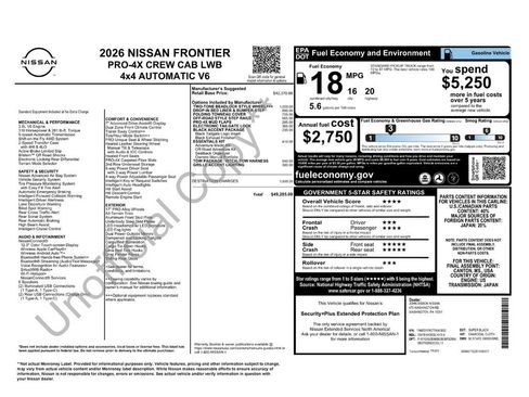 New 2026 Nissan Frontier PRO-4X w/ Tow Package AWD/4WD image 6