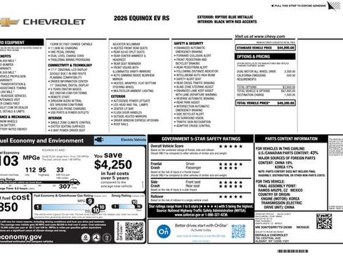 New 2026 Chevrolet Equinox EV RS AWD/4WD image 2