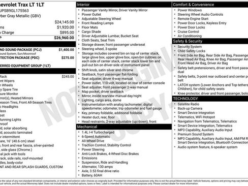 Used 2016 Chevrolet Trax LT w/ LT Sun and Sound Package AWD/4WD image 35
