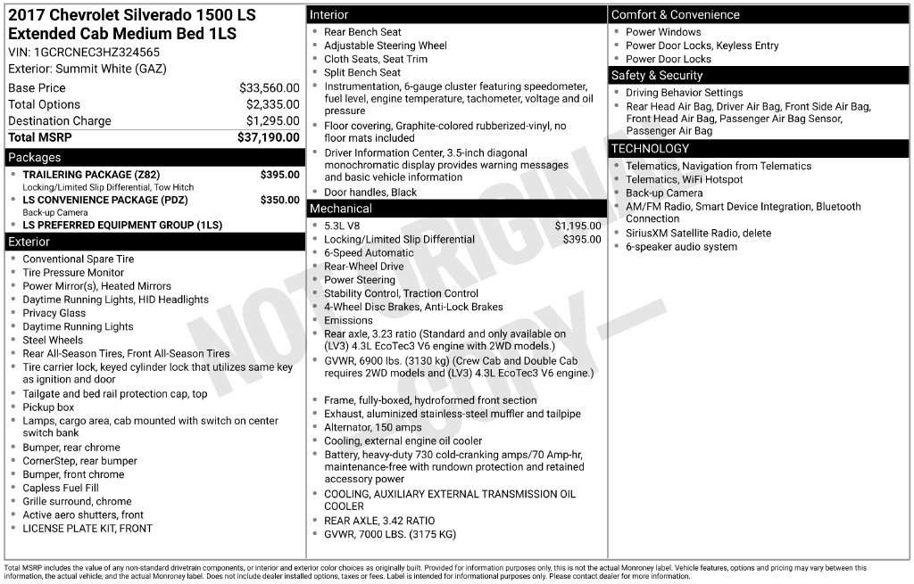 Used 2017 Chevrolet Silverado 1500 LS w/ Trailering Package RWD image 43