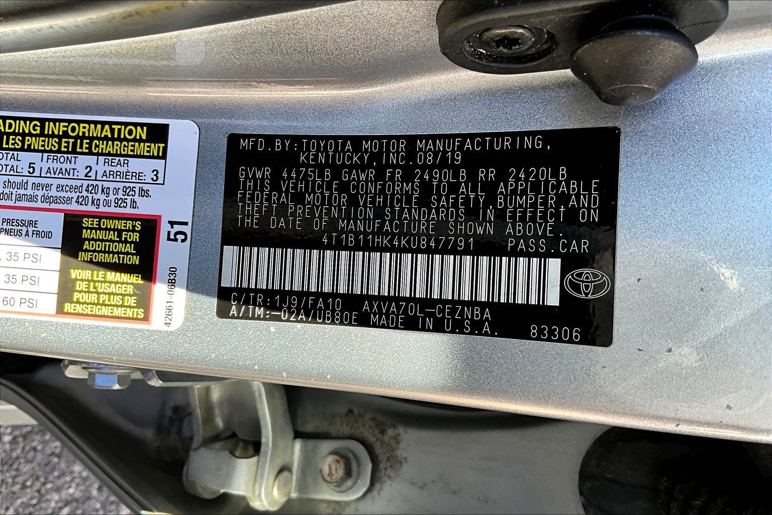 Used 2019 Toyota Camry LE FWD image 14