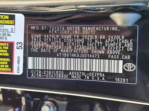 Certified 2018 Toyota Camry XSE w/ Audio Package FWD image 22
