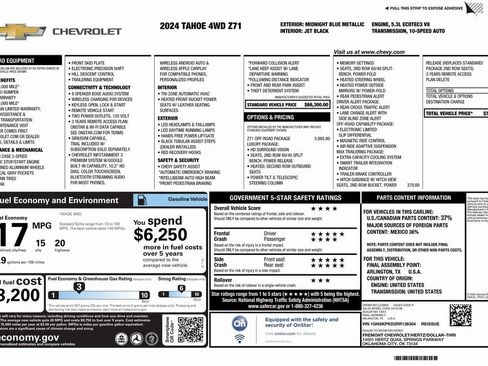 Used 2024 Chevrolet Tahoe Z71 w/ Z71 Off-Road Package image 4
