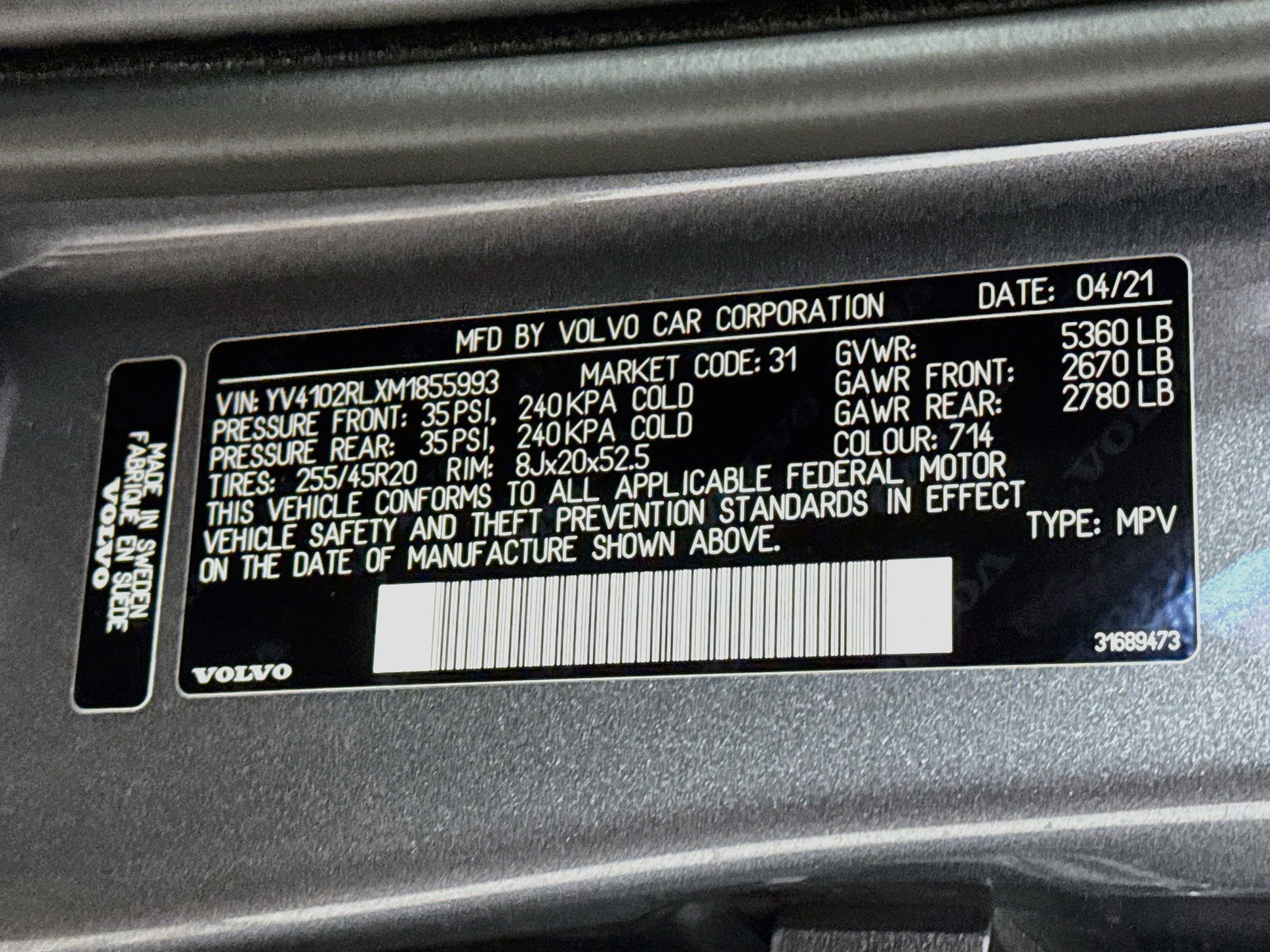 Used 2021 Volvo XC60 T5 Inscription AWD/4WD image 27