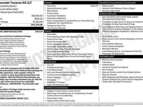 Used 2023 Chevrolet Traverse RS w/ LPO, Floor Liner Package FWD image 32