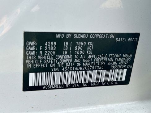 Used 2019 Subaru Impreza 2.0i Premium w/ Eyesight & BSD/Rcta & SRF AWD/4WD image 9