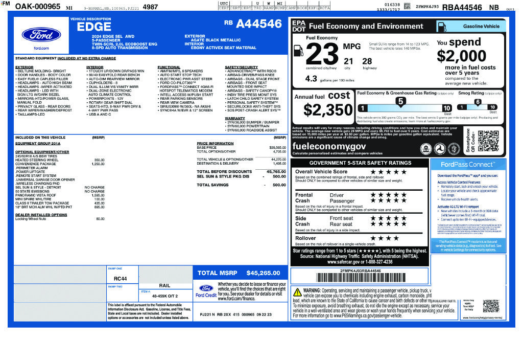 Used 2024 Ford Edge SEL w/ Convenience Package AWD/4WD image 34