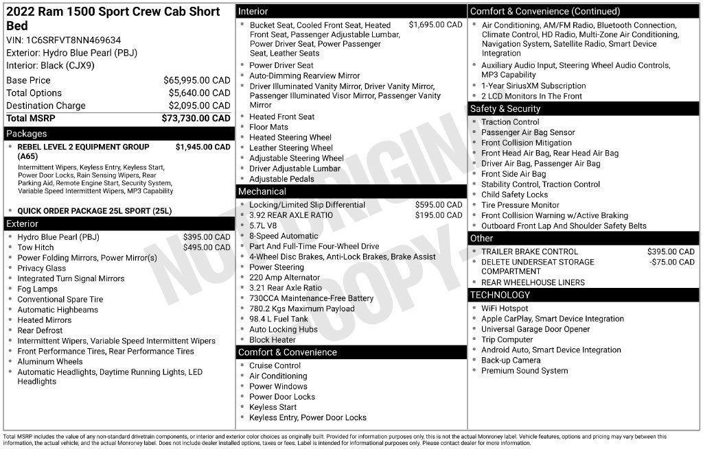 Used 2022 RAM 1500 Sport w/ Rebel Level 2 Equipment Group AWD/4WD image 14
