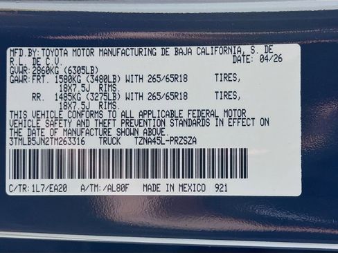New 2026 Toyota Tacoma TRD Off-Road AWD/4WD image 28