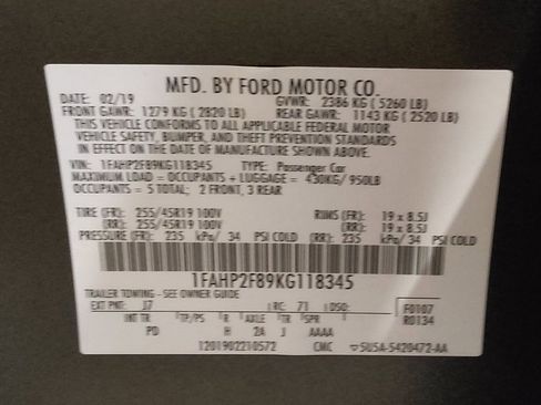 Used 2019 Ford Taurus Limited FWD image 33