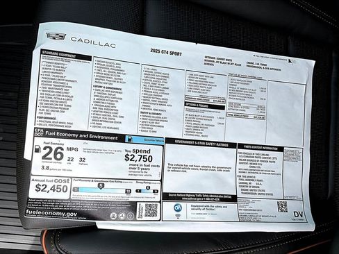 New 2025 Cadillac CT4 Sport image 23