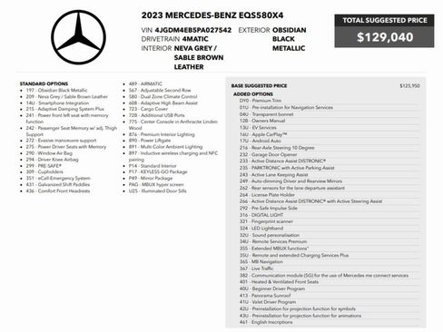 Used 2023 Mercedes-Benz EQS 580 4MATIC SUV image 2