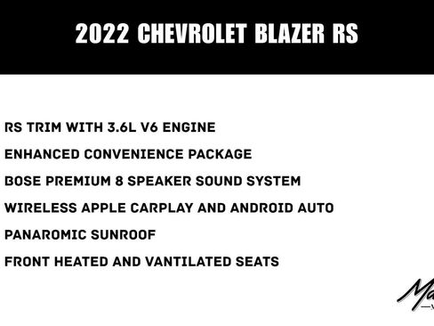 Used 2022 Chevrolet Blazer RS w/ Enhanced Convenience Package FWD image 2