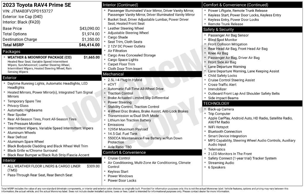 Certified 2023 Toyota RAV4 SE w/ Weather & Moonroof Package AWD/4WD image 7