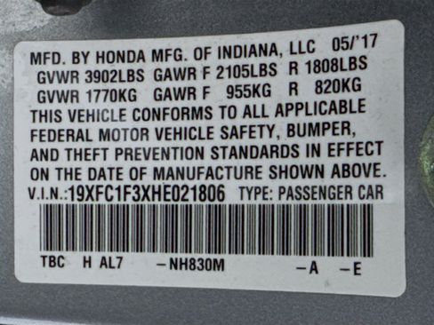 Certified 2017 Honda Civic EX-T image 31