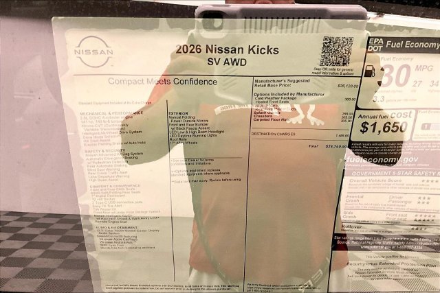 New 2026 Nissan Kicks SV w/ Cold Weather Package AWD/4WD image 38