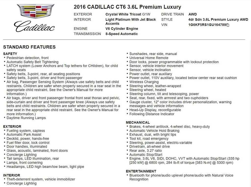 Used 2016 Cadillac CT6 Premium Luxury w/ Driver Assist Package AWD/4WD image 22