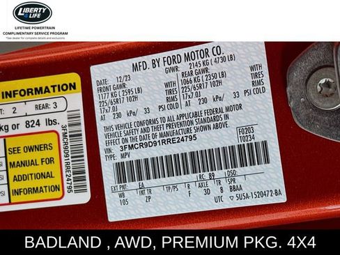 Used 2024 Ford Bronco Sport Badlands w/ Premium Package image 31