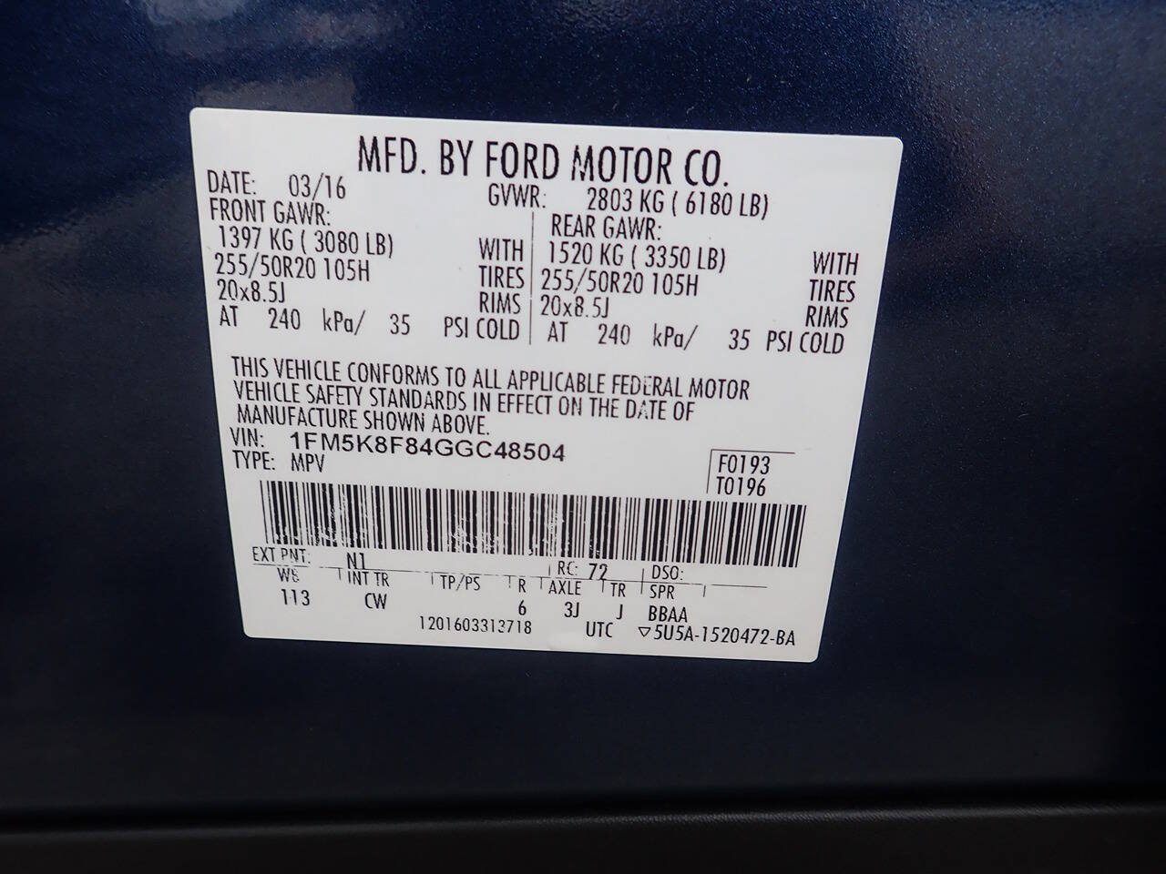 Used 2016 Ford Explorer Limited AWD/4WD image 9