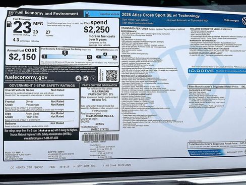 New 2026 Volkswagen Atlas Cross Sport SE image 18