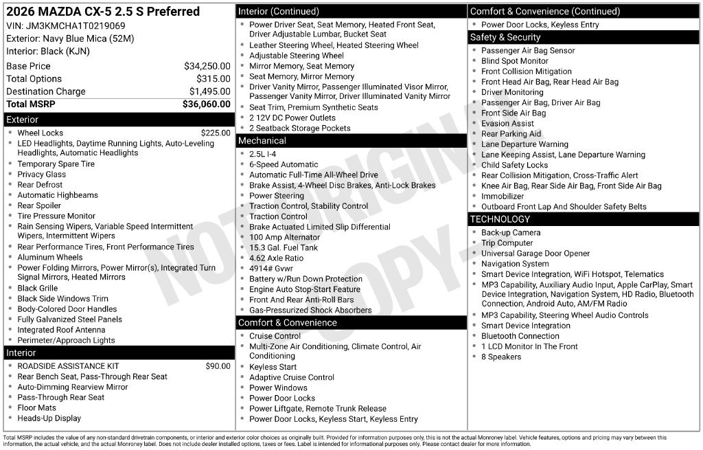 New 2026 MAZDA CX-5 Preferred AWD/4WD image 21