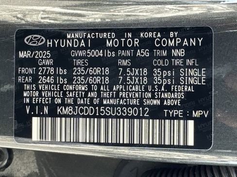 Certified 2025 Hyundai Tucson SEL AWD/4WD image 34