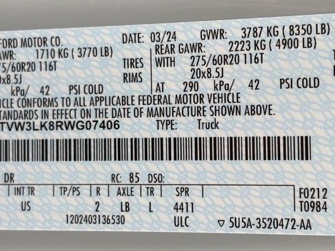 Certified 2024 Ford F150 Lightning XLT AWD/4WD image 49