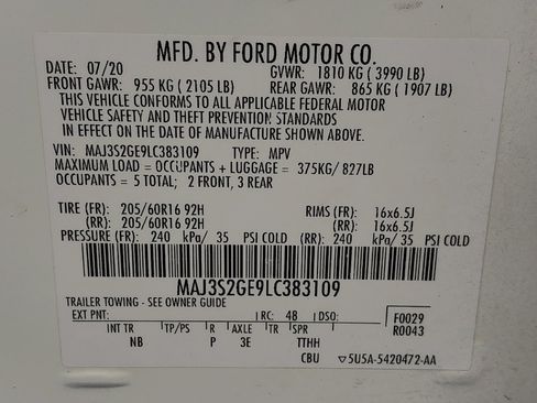 Used 2020 Ford EcoSport SE FWD image 33