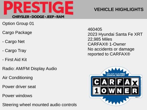 Used 2023 Hyundai Santa Fe XRT w/ Cargo Package AWD/4WD image 2