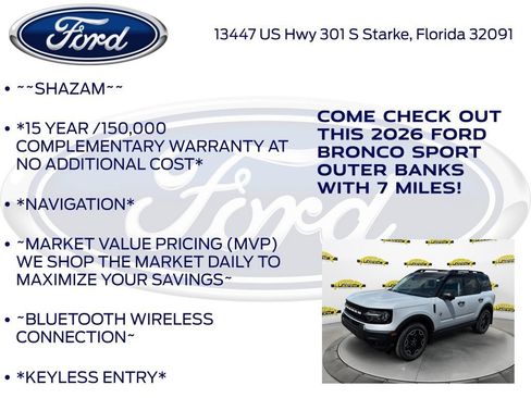 New 2026 Ford Bronco Sport Outer Banks w/ Outer Banks Tech Package+ AWD/4WD image 5