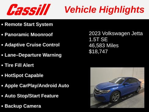 Used 2023 Volkswagen Jetta SE w/ Panoramic Sunroof Package FWD image 3