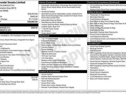 Used 2023 Hyundai Sonata Limited w/ Cargo Package FWD image 16