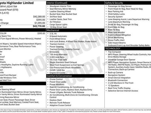 Used 2018 Toyota Highlander Limited FWD image 8