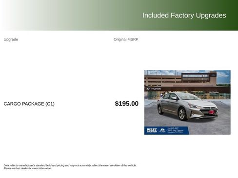 Used 2020 Hyundai Elantra SEL w/ Cargo Package (C1) FWD image 9