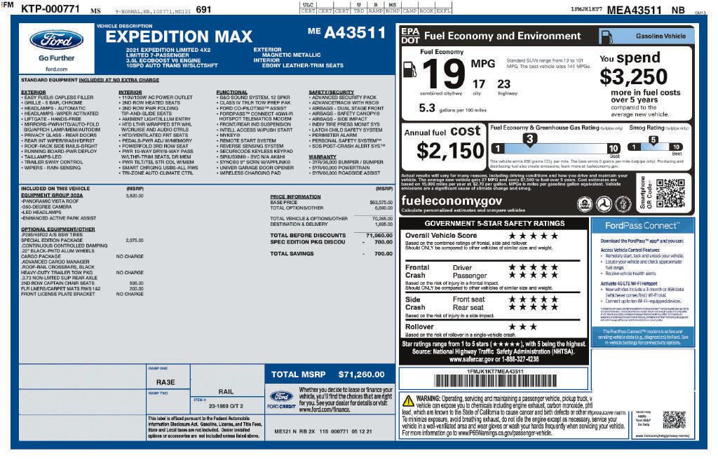 Used 2021 Ford Expedition Max Limited RWD image 7