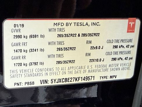 Used 2019 Tesla Model X 75D AWD/4WD image 23