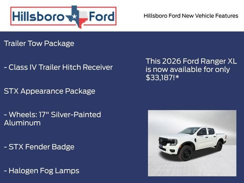 New 2026 Ford Ranger XL w/ Trailer Tow Package RWD image 9