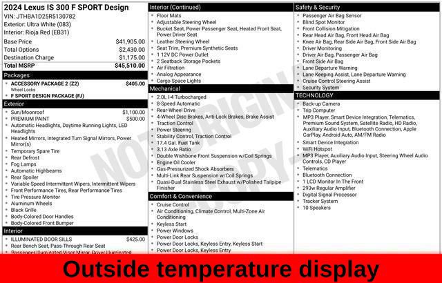 Used 2024 Lexus IS 300 F Sport w/ Accessory Package 2 RWD image 68