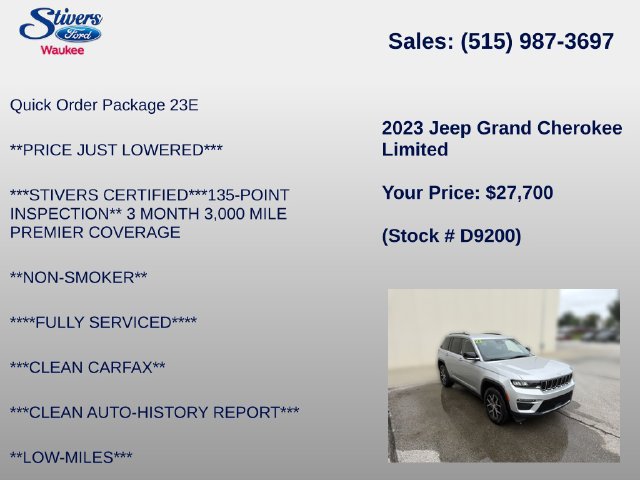 Used 2023 Jeep Grand Cherokee Limited AWD/4WD image 8