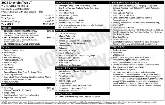 Used 2024 Chevrolet Trax LT w/ Driver Confidence Package FWD image 31