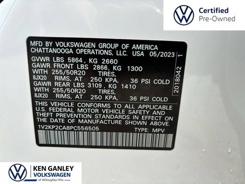 Certified 2023 Volkswagen Atlas SE w/ Panoramic Sunroof Package AWD/4WD image 11