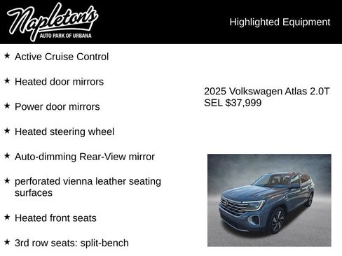 Used 2025 Volkswagen Atlas SEL AWD/4WD image 7