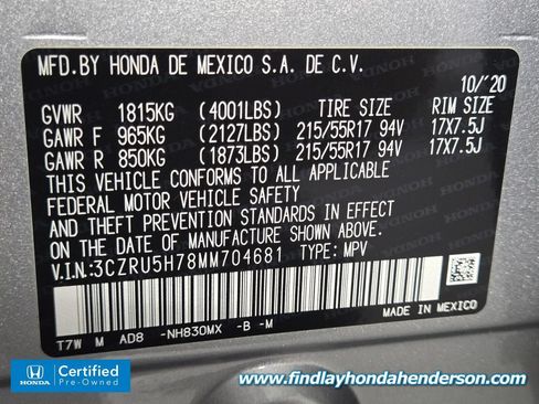 Certified 2021 Honda HR-V EX-L image 14