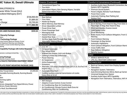 New 2026 GMC Yukon XL Denali Ultimate w/ LPO, Floor Liner Package AWD/4WD image 18