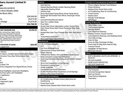 Used 2020 Subaru Ascent Limited w/ Technology Package image 7