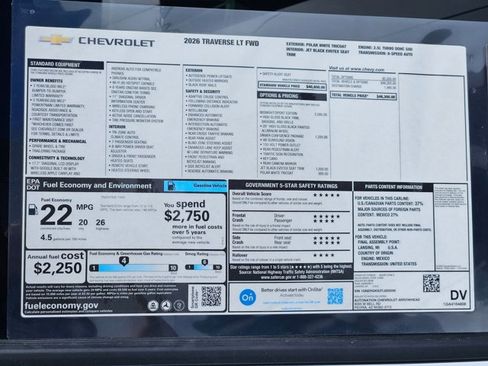 New 2026 Chevrolet Traverse LT w/ Midnight/Sport Edition image 18