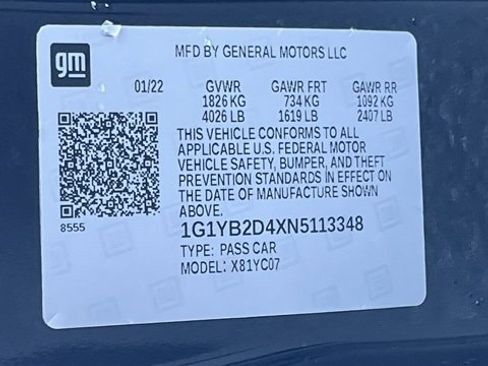 Certified 2022 Chevrolet Corvette Stingray Preferred Cpe w/ Battery Protection Package image 25