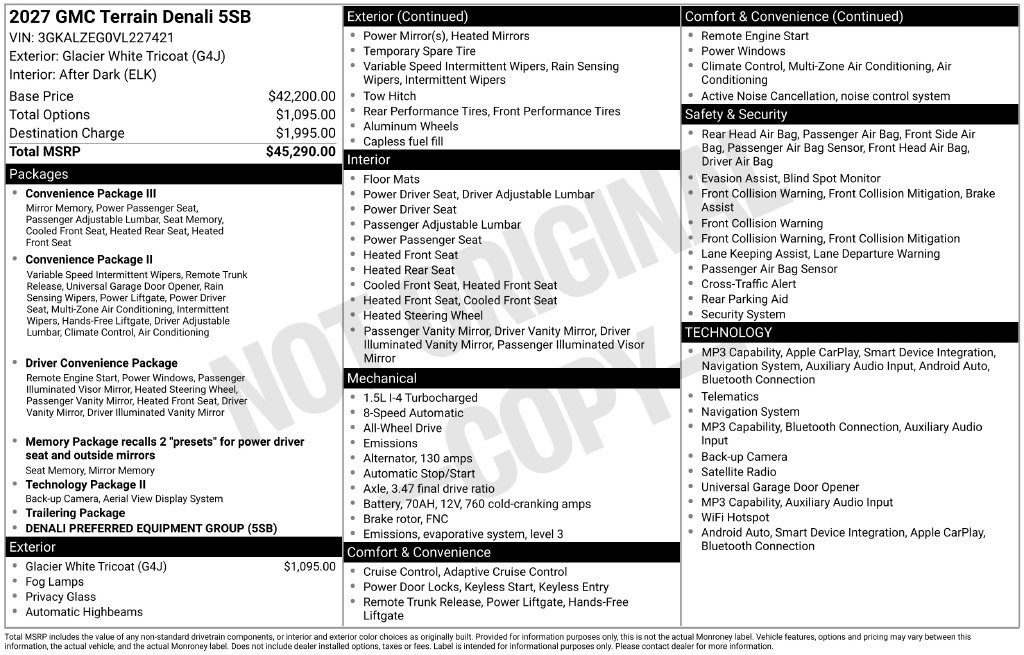 New 2027 GMC Terrain Denali AWD/4WD image 5